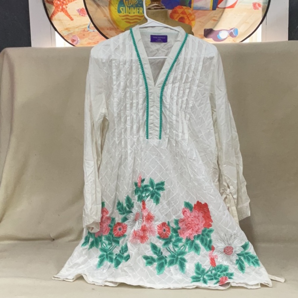 EUC Woman’s long sleeve Sana Safinaz embroidered dress